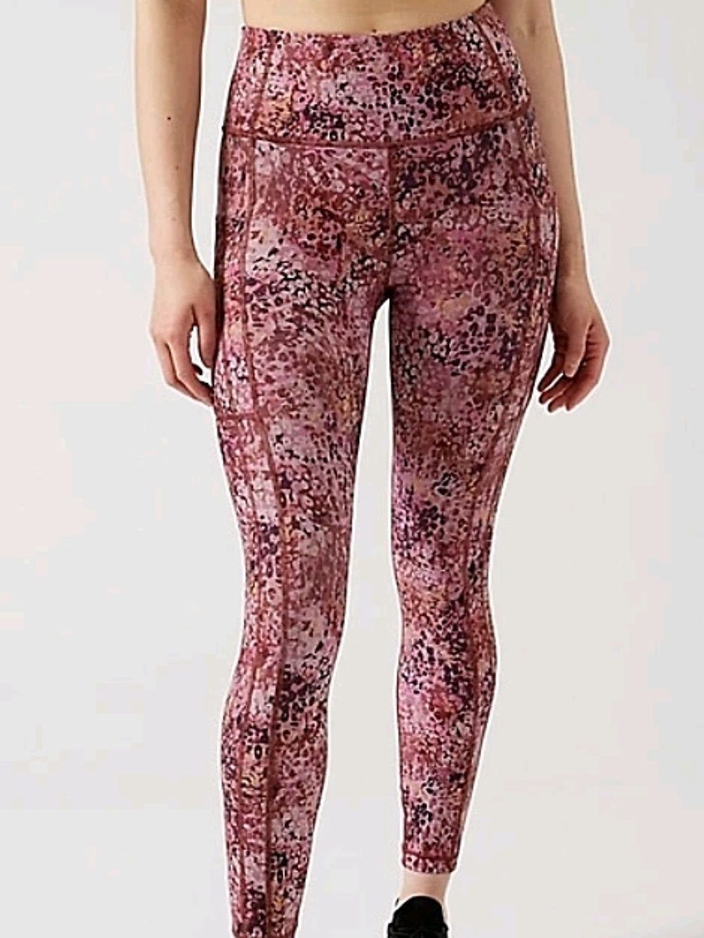 Athleta Ultimate Stash Pocket 7/8 Tight -  Multi Pink Splatters